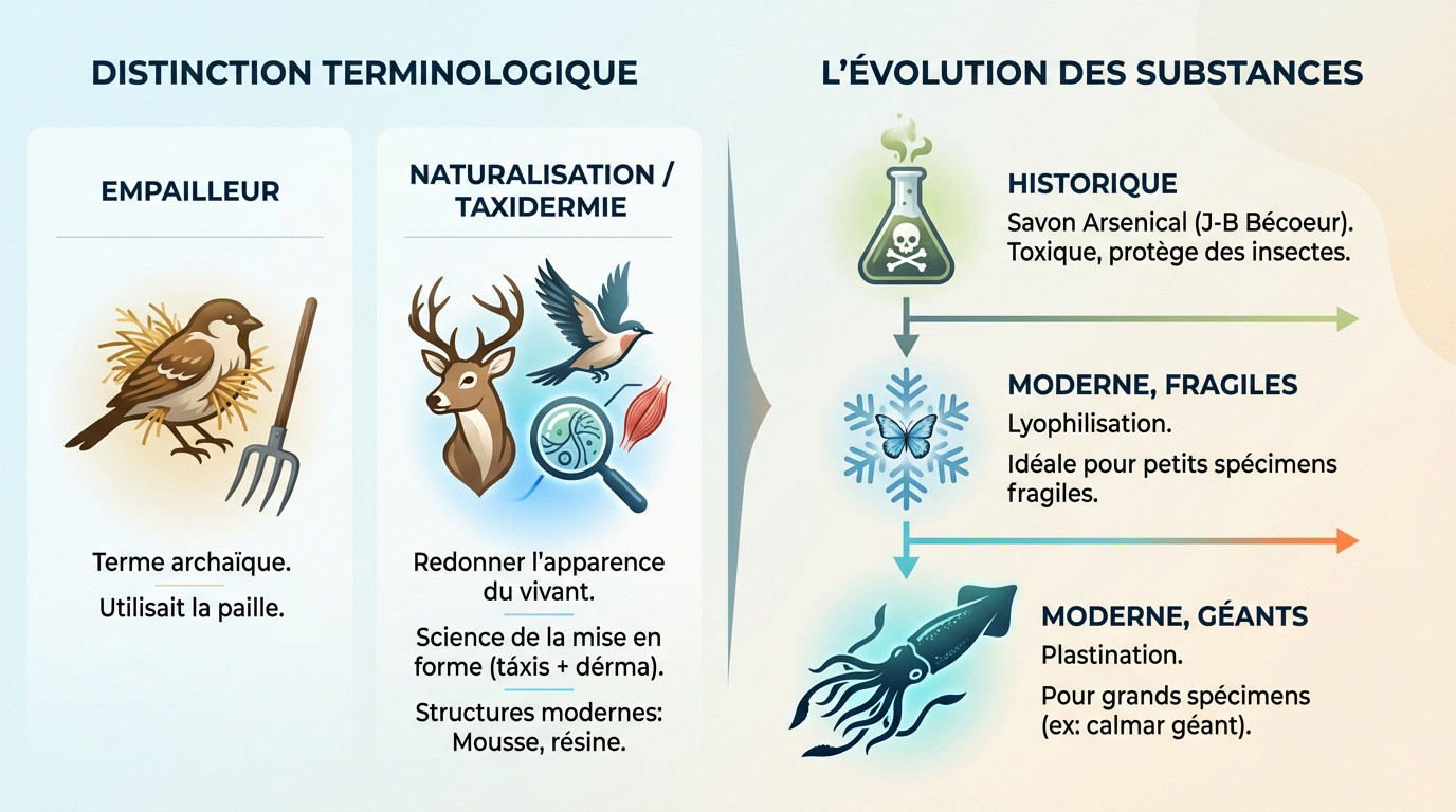 Evolution des techniques de naturalisation et taxidermie moderne