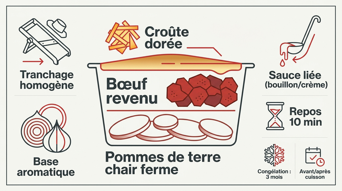 Optimisation de la superposition des couches d'un gratin de bœuf pour la conservation