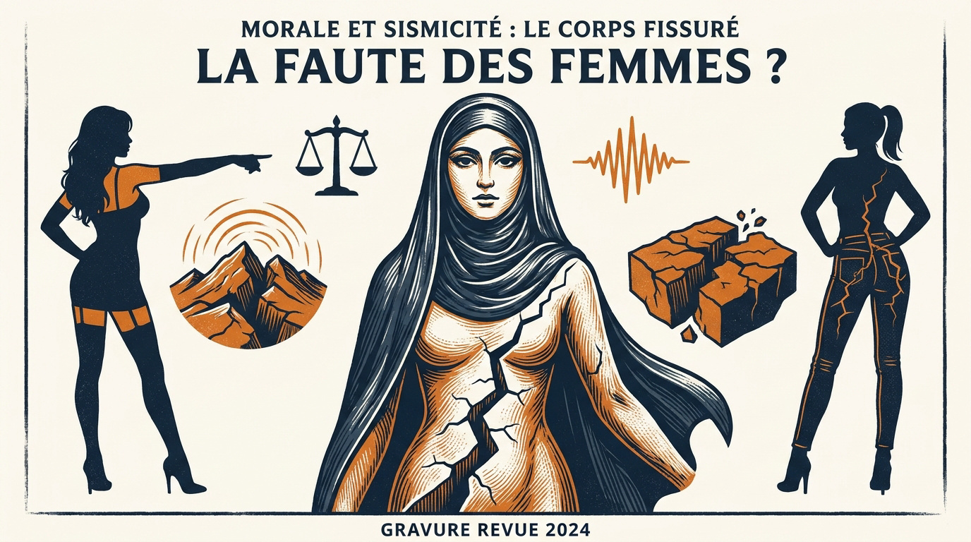 Représentation symbolique du lien supposé entre comportement moral et catastrophes sismiques