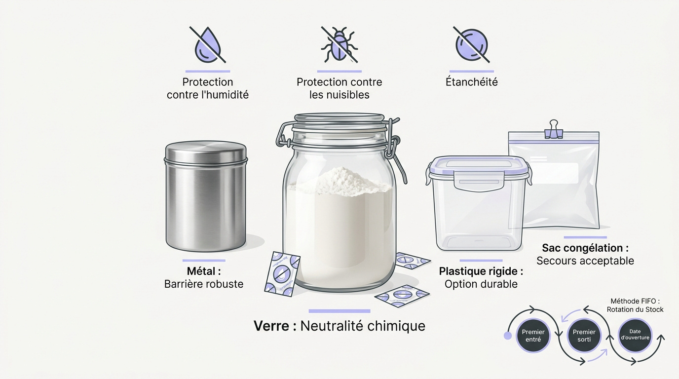 Comparatif des matériaux de contenants pour la conservation optimale de la farine