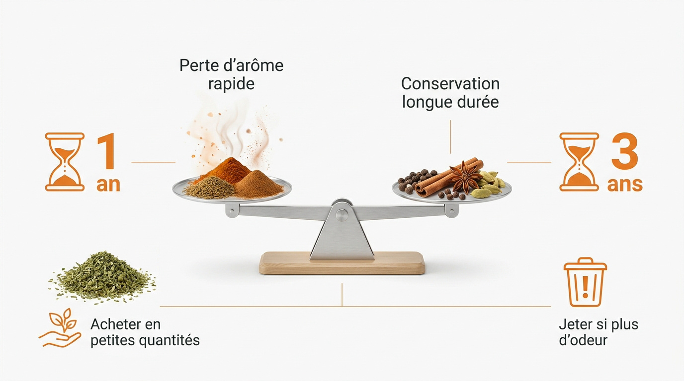 Comparaison de la conservation entre épices entières et épices moulues dans des bocaux hermétiques