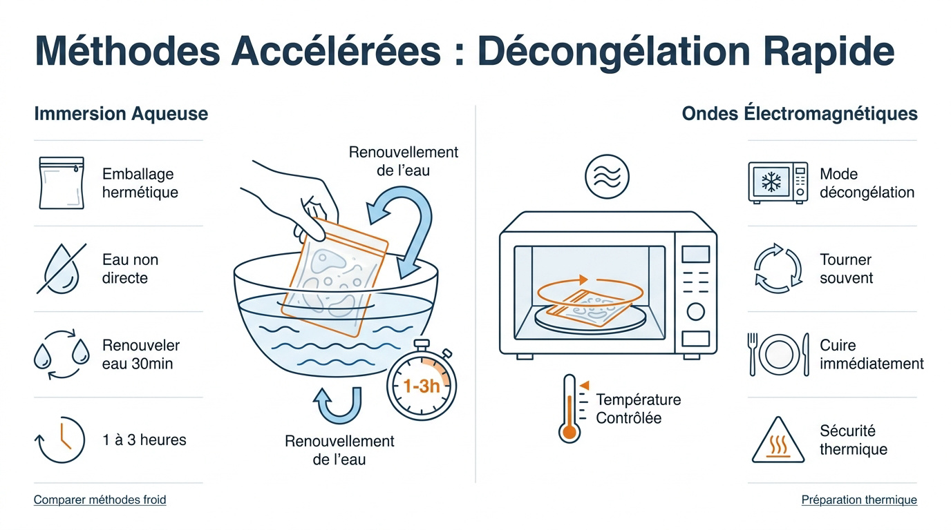 Processus de décongélation rapide du poulet en milieu aqueux et micro-ondes