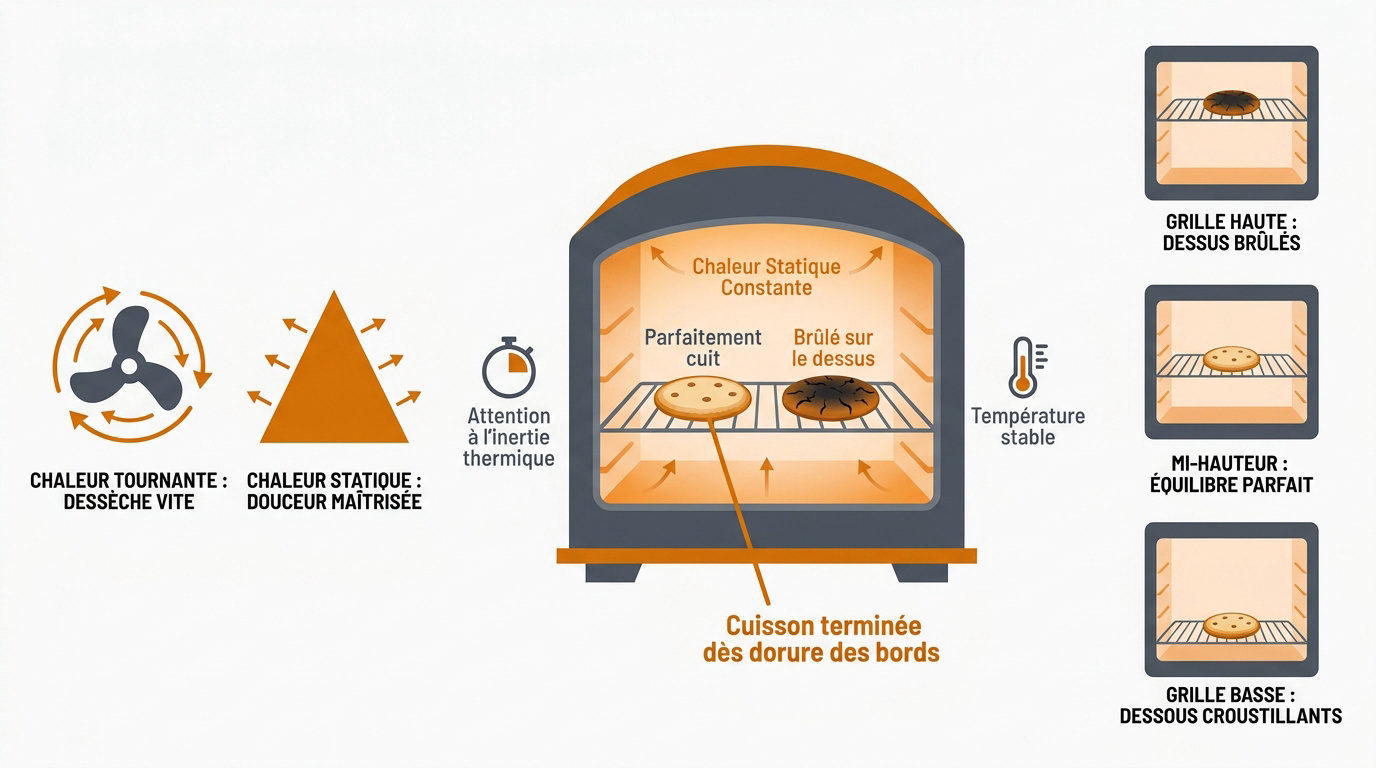 Cookies dorés sortant du four sur une plaque de cuisson