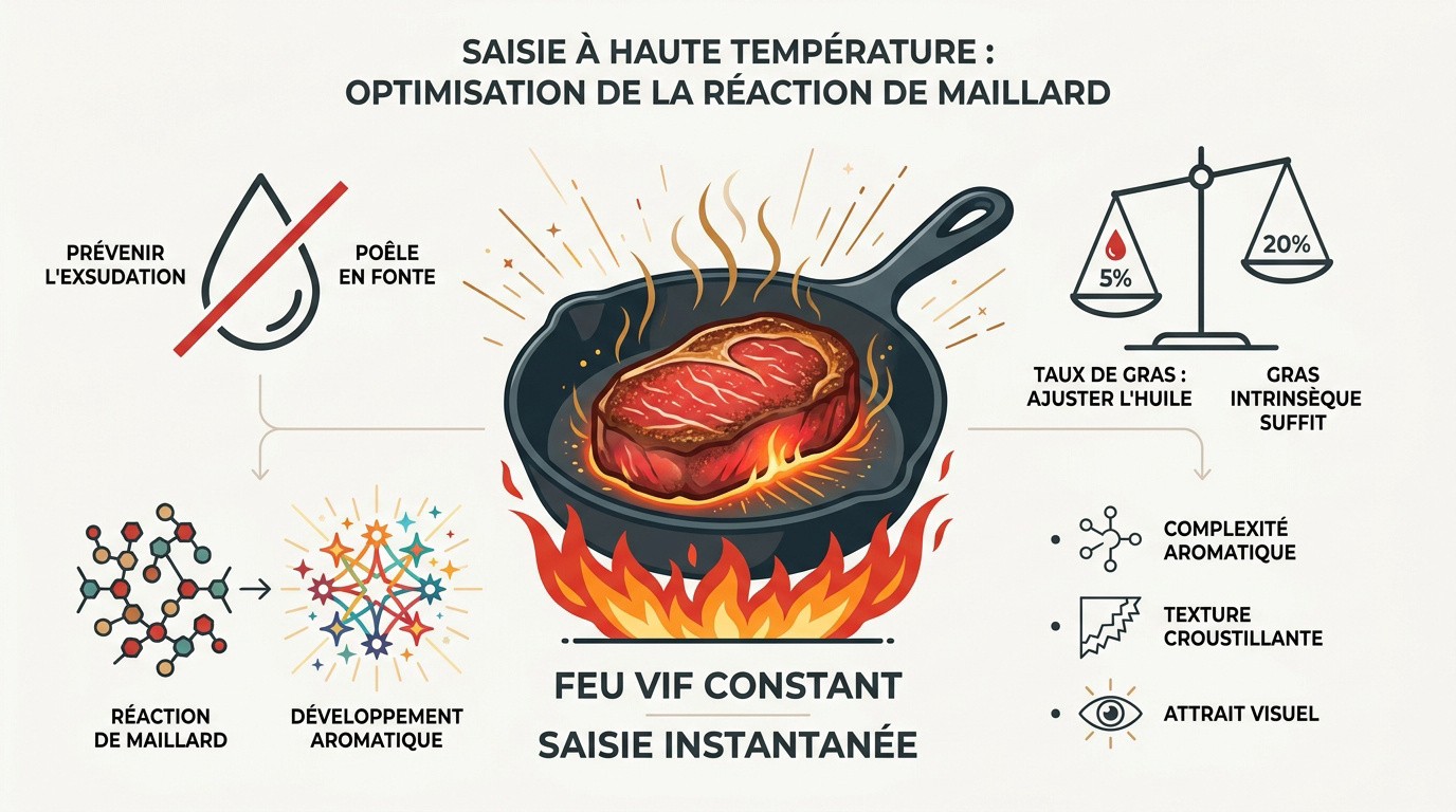 Saisie technique de viande hachée à haute température